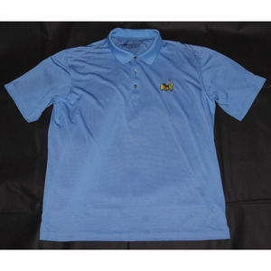 Bermuda Sands Moosters Blue Striped Polyester‎ Golf Polo Shirt Size Medium